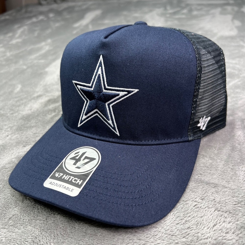 '47 Dallas Cowboys NFL Blue Star Logo Hitch Adjustable Snapback Mesh Trucker Hat